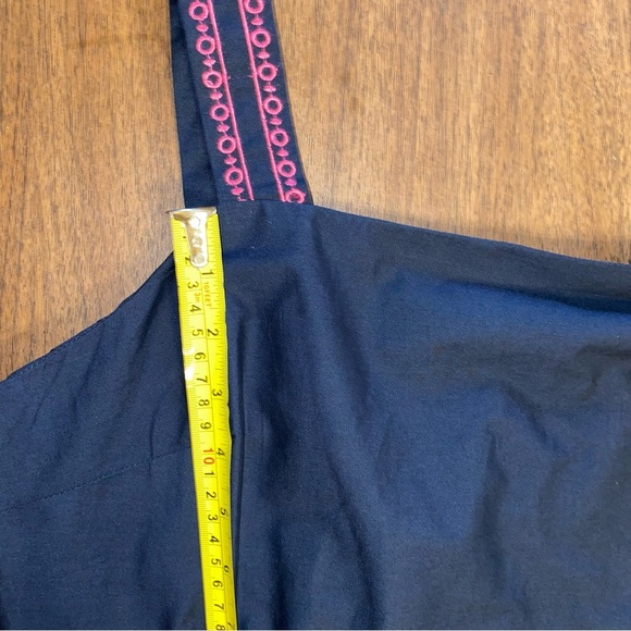 J. Crew Navy Midi Dress Pink Floral Embroidery Women’s Size 4 Sleeveless NWT - Picture 11 of 13